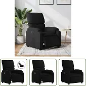 The Living Store Relaxsessel Elektrisch Schwarz Stoff