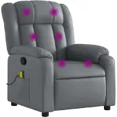 Syfax Massagesessel Relaxsessel Grau Kunstleder
