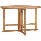 Syfax Garten-Esstisch Klappbar Ø110x75 cm Massivholz Teak