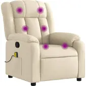 Syfax Massage-Relaxsessel, cremefarbener Stoff