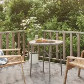 vidaXL Möbel Beistelltisch Grau 45 cm Poly Rattan - Gartentische &24885