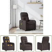 The Living Store Massagesessel Dunkelbraun Stoff