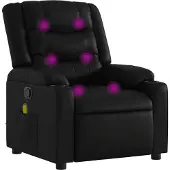 Syfax Massage-Relaxsessel, Kunstleder, Schwarz