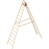Layher 1038 Holzstehleiter 2x14 Sprossen