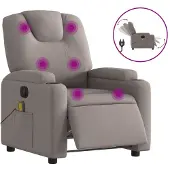 Syfax Massagesessel Elektrisch Taupe Stoff