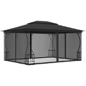 Syfax Pavillon mit Netz 300x400x265 cm Anthrazit