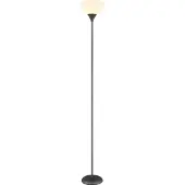 Globo Lighting Stehleuchte Metall titanfarben matt, Kunststoff opal, Kabel PVC schwarz, Wippschalter am Kabel, ø: 250mm, H: 1785mm, Kabellänge 2800mm, exkl. 1x E27 60W 230V