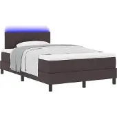 Syfax Boxspringbett mit Matratze Dunkelbraun 120 x 190 cm Stoff