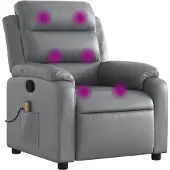 Syfax Massagesessel Relaxsessel Grau Kunstleder