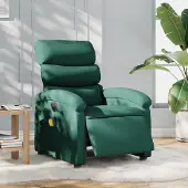 Prolenta Maison Exclusive - Massagesessel Elektrisch Dunkelgrün Stoff