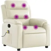 Syfax Massagesessel Creme Kunstleder