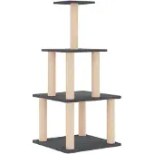 vidaXL "2026 MODERNE" Kratzbaum mit Sisal-Kratzsäulen Dunkelgrau 111 cm - Kratzbäume CC5562439