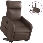 Syfax Relaxsessel mit Aufstehhilfe Braun Kunstleder