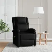 vidaXL Massagesessel Schwarz Kunstleder - Massagesessel CC20641
