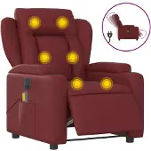 Sonstiges Massagesessel Elektrisch Weinrot Kunstleder