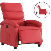 Syfax Relaxsessel Elektrisch Rot Kunstleder