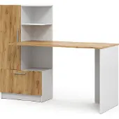 Vicco Schreibtisch Tomy Weiß/Goldkraft Eiche 150 x 59 cm, Model 54580