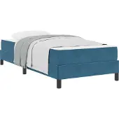 Syfax Boxspringbett mit Matratze Dunkelblau 80 x 210 cm Stoff