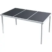 Syfax Gartentisch 150x90x74 cm Schwarz Stahl