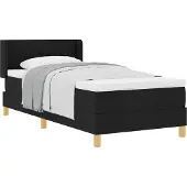 Syfax Boxspringbett mit Matratze Schwarz 200 x 80 cm Stoff