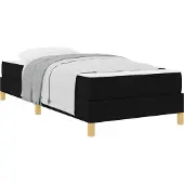 vidaXL Boxspringbett mit Matratze Schwarz 100 x 200 cm Stoff