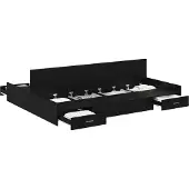 Syfax Aufbewahrungsbettgestell Schwarz Eichen-Optik 160 x 200 cm