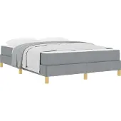 Syfax Boxspringbett mit Matratze Hellgrau 140 x 190 cm Stoff