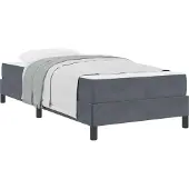 vidaXL Boxspringbett mit Matratze Dunkelgrau 100 x 200 cm Stoff