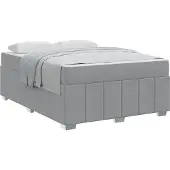 Syfax Bettrahmen mit Matratze Hellgrau 140 x 200 cm Stoff
