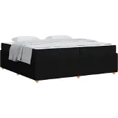Syfax Bettrahmen mit Matratze Schwarz 200 x 200 cm Stoff