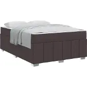 Syfax Bettrahmen mit Matratze Dunkelbraun 140 x 200 cm Stoff