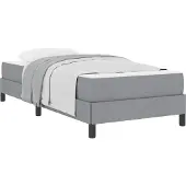 Syfax Boxspringbett, Einzelbett mit Taschenfederkernmatratze, atmungsaktiver Stoff Hellgrau, Holzwerkstoffrahmen, 90 x 200 cm, bis 140 kg