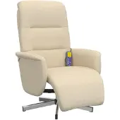 Syfax Massagesessel mit Fußteil Creme Stoff