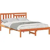 Syfax Bettrahmen Wachsbraun 120 x 190 cm Massives Kiefernholz