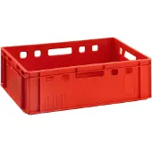 BURI Fleischkisten E2 60x40x20cm Lagerkiste Eurobox aus Deutschland lebensmittelecht, robust, stapelbar , Variante:rot 1x