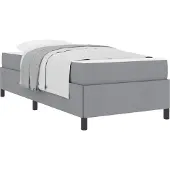 vidaXL Boxspringbett mit Matratze Hellgrau 90 x 190 cm Stoff