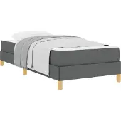 vidaXL Boxspringbett mit Matratze Dunkelgrau 90 x 190 cm Stoff