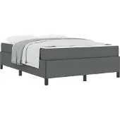 vidaXL Boxspringbett mit Matratze Dunkelgrau 140 x 190 cm Stoff