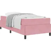 Syfax Bettrahmen mit Matratze Rosa 90 x 190 cm Stoff