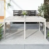 ZMH Gartentisch Weiß 159,5x82,5x76 cm Massivholz Kiefer