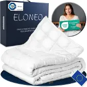 ELONEO Gewichtsdecke 135x200 cm mit 9 kg, Weighted Blanket aus 100% Baumwolle, Entspannungsdecke & Anti-Stress Therapiedecke