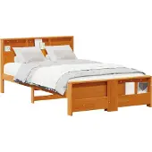Syfax Bettrahmen mit Kopfteil Wachsbraun 135 x 190 cm Holzwerkstoff