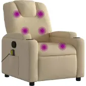 Syfax Massage-Relaxsessel Cremefarbener Stoff