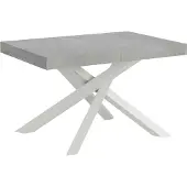 Itamoby Volantis Premium Ausziehtisch 120/224x90 cm, Beine Beton weiß