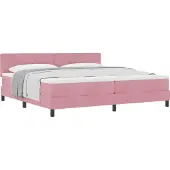 Syfax Boxspringbett mit Matratze mit Kopfteil Rosa 200 x 200 cm Samt