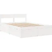 Syfax Massivholzbett ohne Matratze Weiß 135x190 cm Kiefernholz