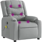 vidaXL Massage-Relaxsessel Hellgrau Stoff