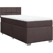 Syfax Boxspringbett mit Matratze Dunkelbraun 90x200 cm Stoff