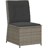 vidaXL Garten-Sofa Grau Poly-Rattan