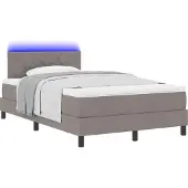 Syfax Boxspringbett mit Matratze mit LED Taupe 120 x 190 cm Stoff